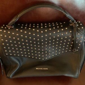 Michael Kors Black Leather Studded Purse
